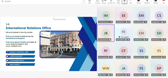 Online presentation for prospective incoming Erasmus students at University of Split