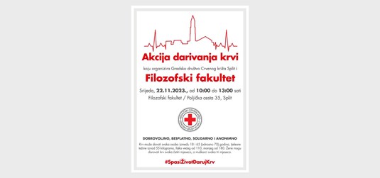 Akcija darivanja krvi na Filozofskom fakultetu Sveučilišta u Splitu