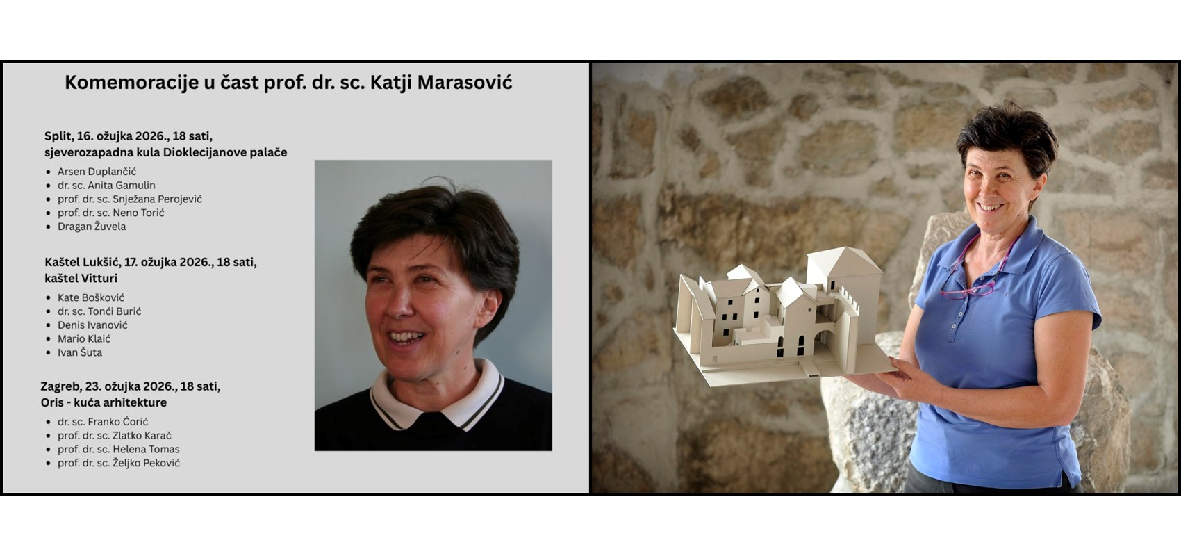 Split, Kaštela i Zagreb komemoracijama se opraštaju od znanstvenice i arhitektice prof. Katje Marasović