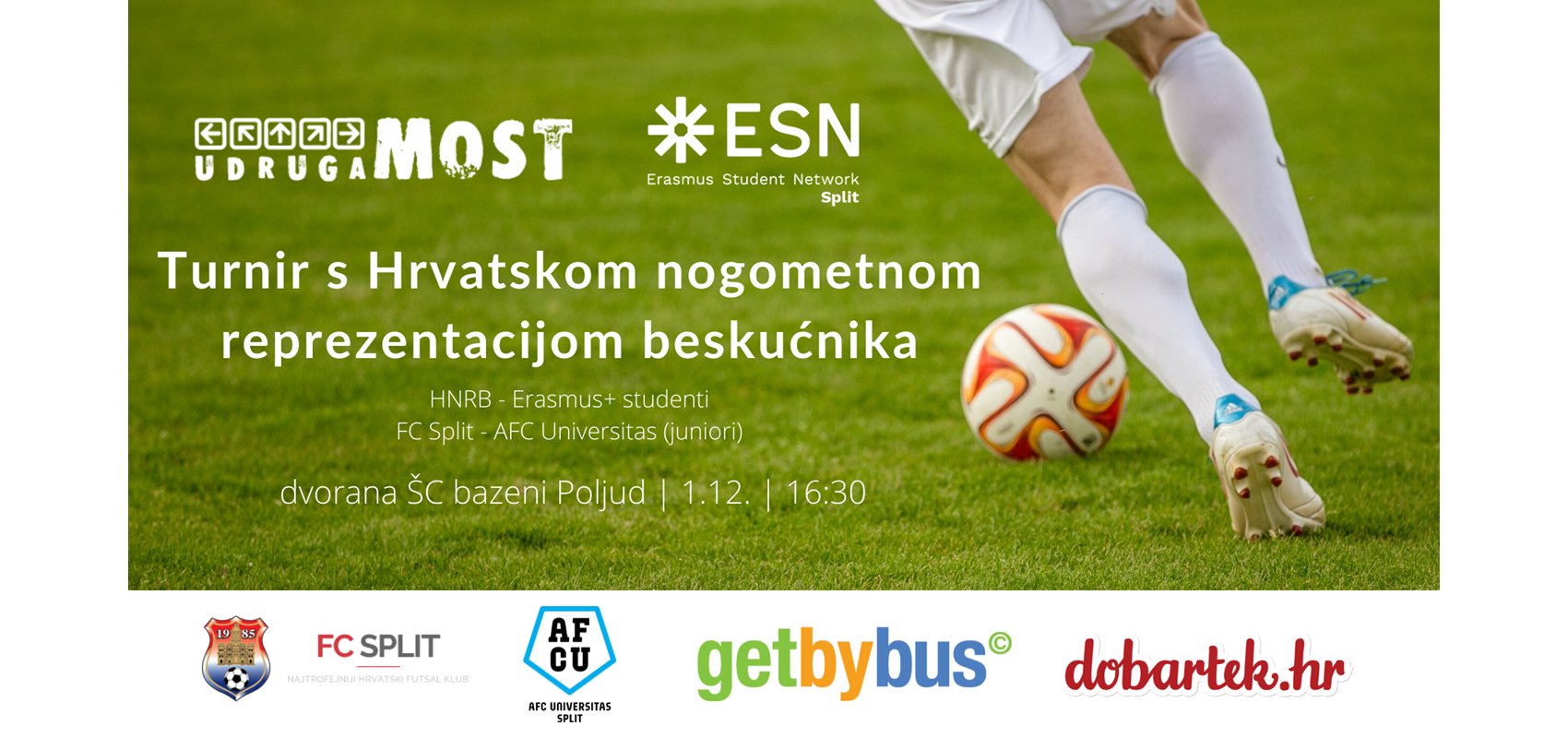 ESN Split i Udruga MoSt organiziraju malonogometni turnir s Hrvatskom nogometnom reprezentacijom beskućnika