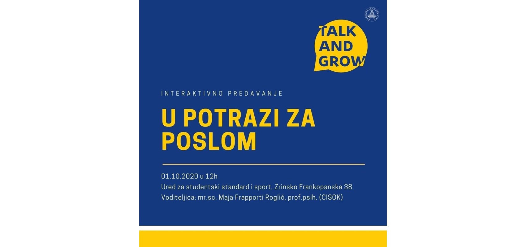 Prvo ovogodišnje predavanje iz ciklusa Talk&Grow 