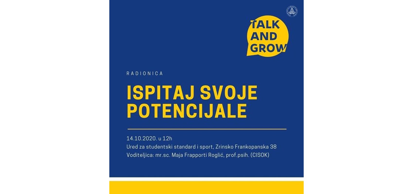 Radionica u ciklusu Talk&Grow „Ispitaj svoje potencijale“
