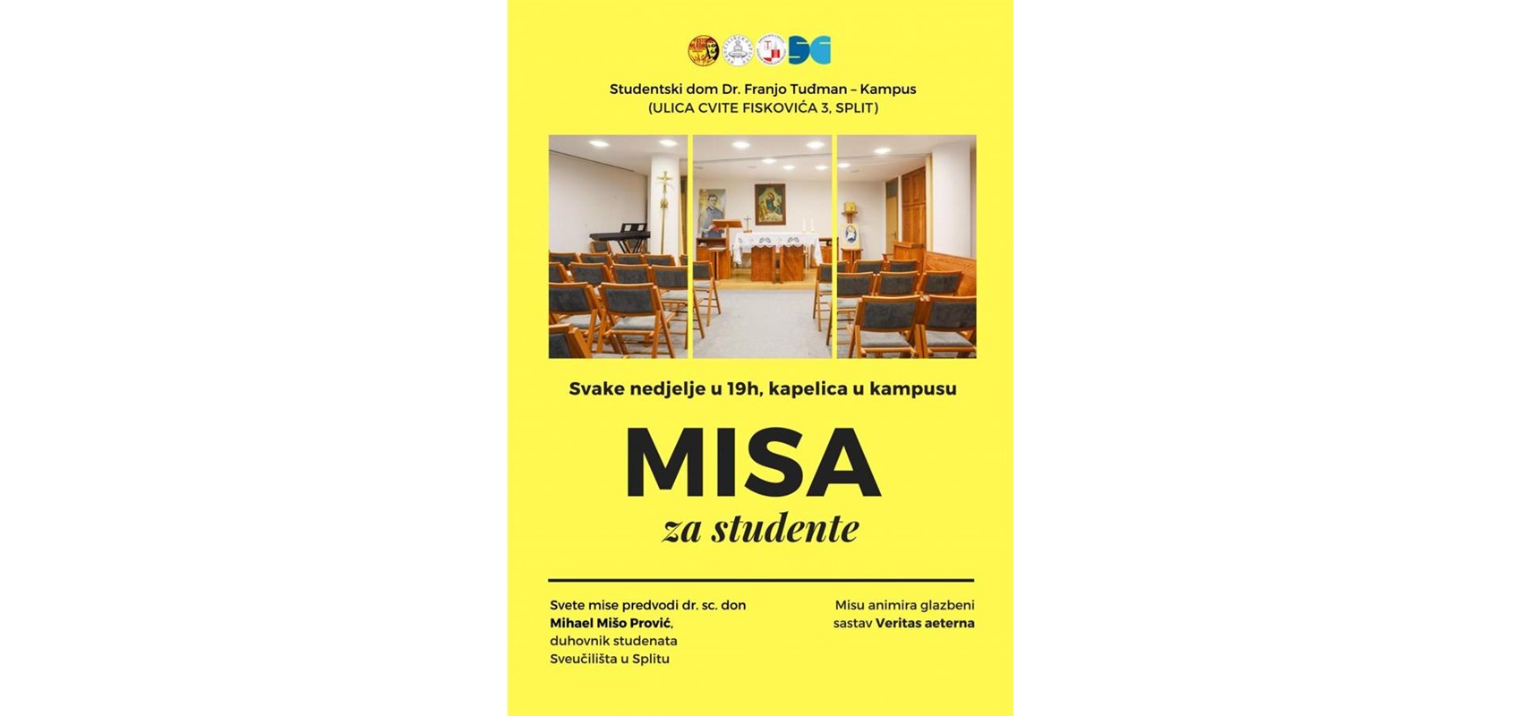 NAKON DUGE COVID PAUZE, RADOST ZA STUDENTE! Svete Mise će se ponovno slaviti u studentskom domu na splitskom kampusu