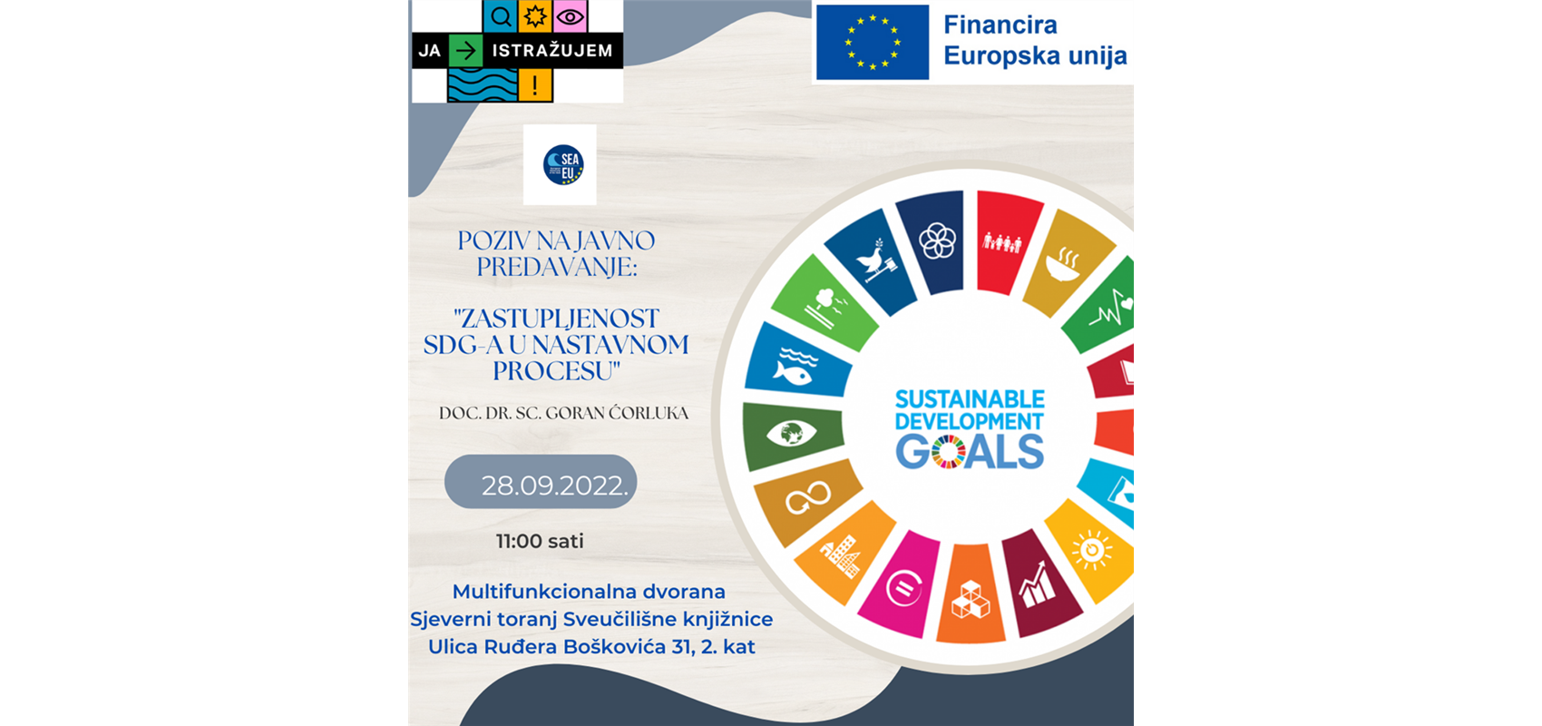 JAVNO PREDAVANJE SEA-EU ALIJANSE U OKVIRU NOĆI ISTRAŽIVAČA 2022 - 