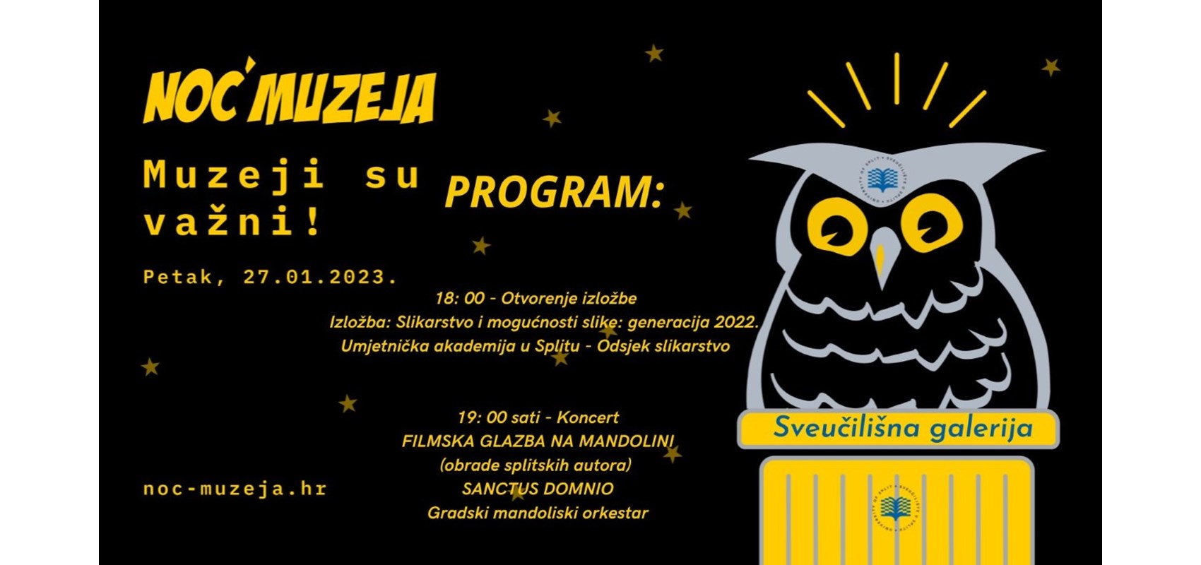 Bogati program za Noć muzeja Sveučilišne galerije: otvaranje izložbe studenata UMAS-a i koncert orkestra 