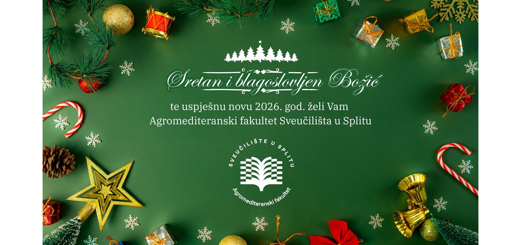 Sretan i blagoslovljen Božić te uspješna Nova 2026. godina